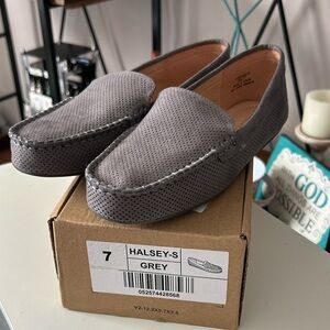 Journee Collection Grey Perforated Slip-On Loafers